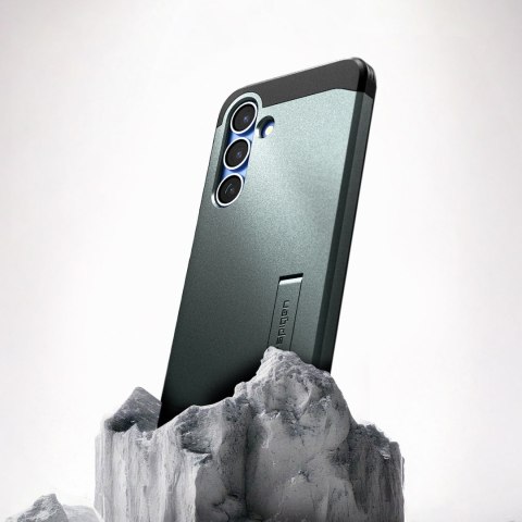 Etui na Samsung Galaxy S25 z podstawką Tough Armor MagSafe - zielone Etui na Samsung Galaxy S25 z podstawką Tough Armor MagSafe - zielone