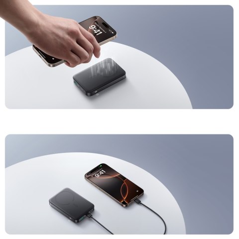 Powerbank 10000mAh 22.5W Qi2 JR-PBM12 MagSafe z podstawką - czarny