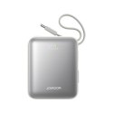 Powerbank 10000mAh 22.5W z wbudowanymi kablami USB-C Lightning - biały