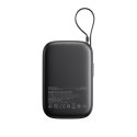 Powerbank 10000mAh z wbudowanym kablem 22.5 iPhone Lightning USB-C 0.25 cm - czarny