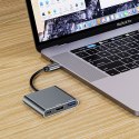 3w1 HUB rozdzielacz USB-C na USB-A USB-C PD 100W HDMI 4K 30Hz - szary 3w1 HUB rozdzielacz USB-C na USB-A USB-C PD 100W HDMI 4K 30Hz - szary
