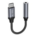Adapter przejsciówka USB-C - mini jack 3.5mm - czarny Adapter przejsciówka USB-C - mini jack 3.5mm - czarny