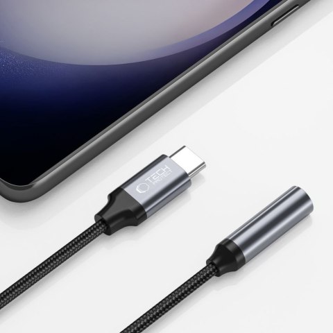 Adapter przejsciówka USB-C - mini jack 3.5mm - czarny Adapter przejsciówka USB-C - mini jack 3.5mm - czarny