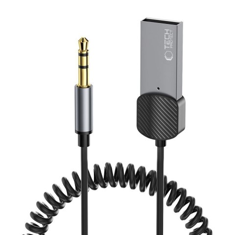 Adapter przejściówka audio AUX mini jack 3.5mm (męski) - Bluetooth - szary Adapter przejściówka audio AUX mini jack 3.5mm (męski) - Bluetooth - szary