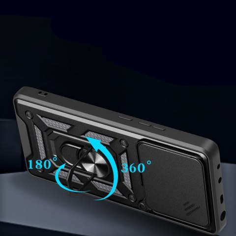 Etui case na Motorola Edge 60 Fusion z podstawką osłoną obiektywu CamShield Pro - czarne Etui case na Motorola Edge 60 Fusion z podstawką osłoną obiektywu CamShield Pro - czarne