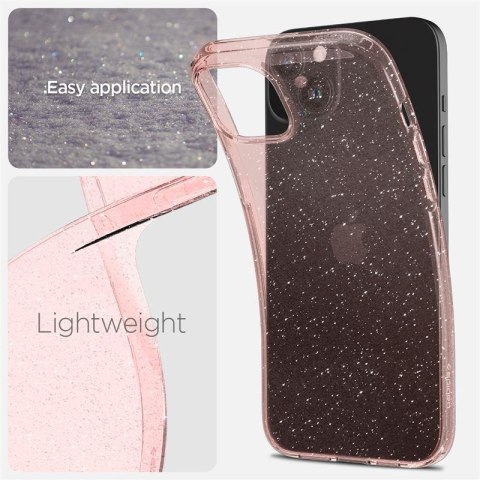 Etui case na iPhone 15 Plus Liquid Crystal Glitter - różowo przezroczyste Etui case na iPhone 15 Plus Liquid Crystal Glitter - różowo przezroczyste