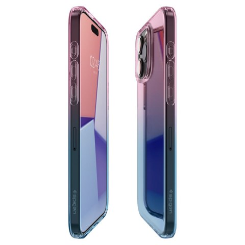 Etui case na iPhone 15 Pro Liquid Crystal - różowo niebieskie Etui case na iPhone 15 Pro Liquid Crystal - różowo niebieskie