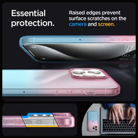 Etui case na iPhone 15 Pro Liquid Crystal - różowo niebieskie Etui case na iPhone 15 Pro Liquid Crystal - różowo niebieskie