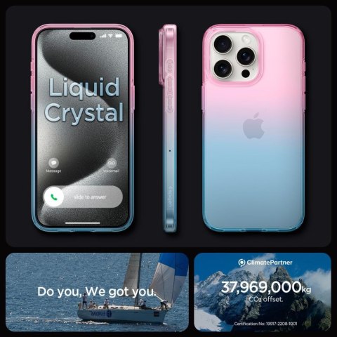 Etui case na iPhone 15 Pro Liquid Crystal - różowo niebieskie Etui case na iPhone 15 Pro Liquid Crystal - różowo niebieskie