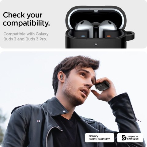 Etui na słuchawki Samsung Galaxy Buds 3 / 3 Pro Rugged Armor- czarne Etui na słuchawki Samsung Galaxy Buds 3 / 3 Pro Rugged Armor- czarne