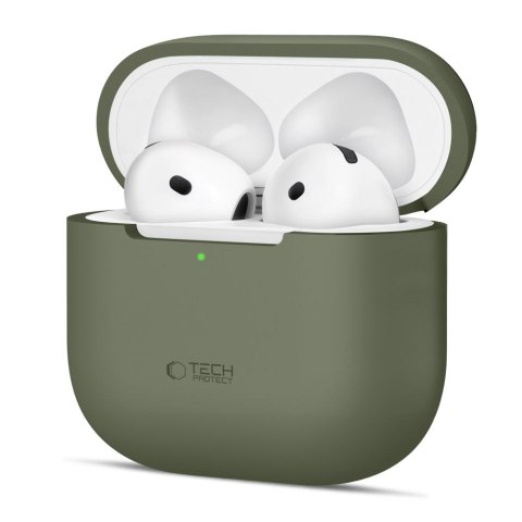 Etui ochronne silikonowe na słuchawki Apple AirPods 4 - oliwkowe Etui ochronne silikonowe na słuchawki Apple AirPods 4 - oliwkowe