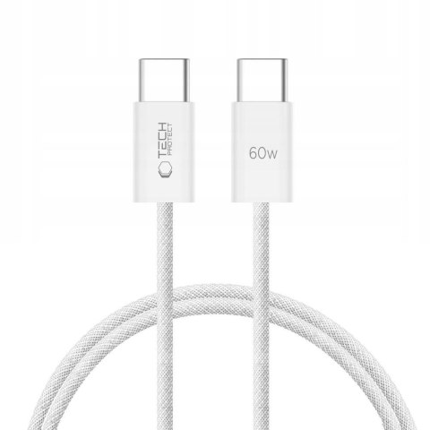 Kabel przewód USB-C PD 60W 3A 1m - biały Kabel przewód USB-C PD 60W 3A 1m - biały