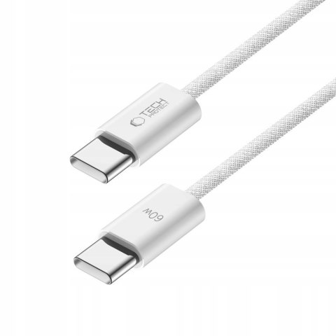 Kabel przewód USB-C PD 60W 3A 1m - biały Kabel przewód USB-C PD 60W 3A 1m - biały