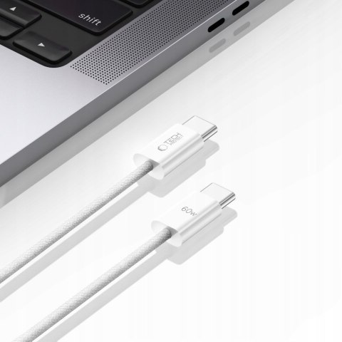 Kabel przewód USB-C PD 60W 3A 1m - biały Kabel przewód USB-C PD 60W 3A 1m - biały