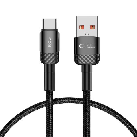 Kabel przewód USB-C - USB-A 100W 5A 0.5m - czarny Kabel przewód USB-C - USB-A 100W 5A 0.5m - czarny