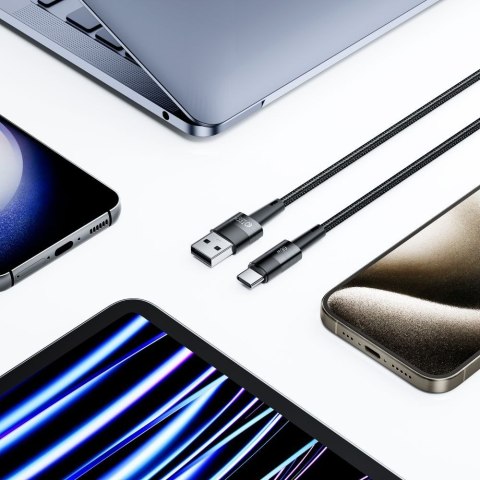 Kabel przewód USB-C - USB-C 66W 6A 2m - szary Kabel przewód USB-C - USB-C 66W 6A 2m - szary