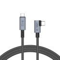 Kabel przewód kątowy i prosty USB-C 4.0 PD 240W 8K 40Gbps 1.5m - szary Kabel przewód kątowy i prosty USB-C 4.0 PD 240W 8K 40Gbps 1.5m - szary