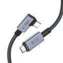 Kabel przewód kątowy i prosty USB-C 4.0 PD 240W 8K 40Gbps 1.5m - szary Kabel przewód kątowy i prosty USB-C 4.0 PD 240W 8K 40Gbps 1.5m - szary