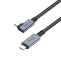 Kabel przewód kątowy i prosty USB-C 4.0 PD 240W 8K 40Gbps 1.5m - szary Kabel przewód kątowy i prosty USB-C 4.0 PD 240W 8K 40Gbps 1.5m - szary