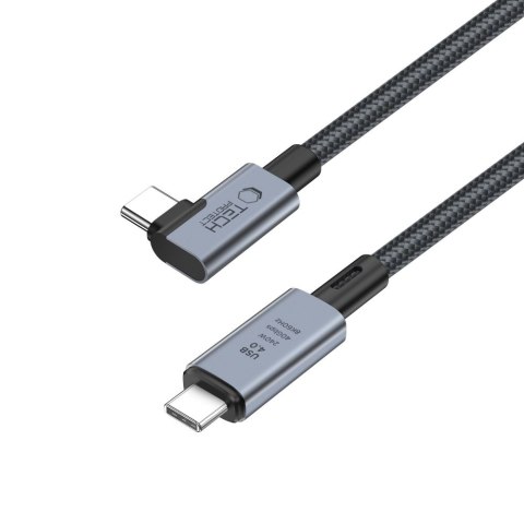 Kabel przewód kątowy i prosty USB-C 4.0 PD 240W 8K 40Gbps 1.5m - szary Kabel przewód kątowy i prosty USB-C 4.0 PD 240W 8K 40Gbps 1.5m - szary
