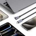 Kabel przewód kątowy i prosty USB-C 4.0 PD 240W 8K 40Gbps 1.5m - szary Kabel przewód kątowy i prosty USB-C 4.0 PD 240W 8K 40Gbps 1.5m - szary