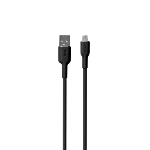Kabel przewód silikonowy USB-A - iPhone Lightning 1.5m - czarny Kabel przewód silikonowy USB-A - iPhone Lightning 1.5m - czarny