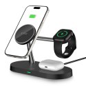 Ładowarka indukcyjna 3w1 na smartfon słuchawki smartwatch z MagSafe - czarna Ładowarka indukcyjna 3w1 na smartfon słuchawki smartwatch z MagSafe - czarna