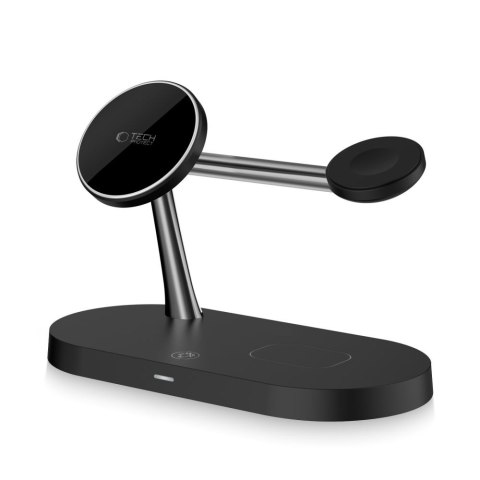 Ładowarka indukcyjna 3w1 na smartfon słuchawki smartwatch z MagSafe - czarna Ładowarka indukcyjna 3w1 na smartfon słuchawki smartwatch z MagSafe - czarna
