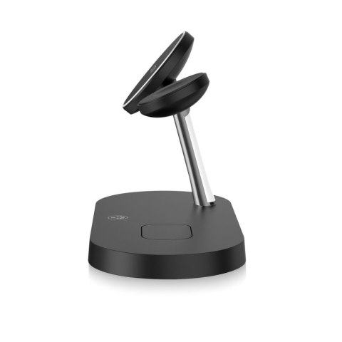 Ładowarka indukcyjna 3w1 na smartfon słuchawki smartwatch z MagSafe - czarna Ładowarka indukcyjna 3w1 na smartfon słuchawki smartwatch z MagSafe - czarna