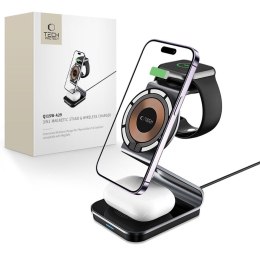 Ładowarka indukcyjna 3w1 z MagSafe na smartfon Apple Watch AirPods - czarna