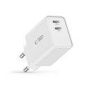 Ładowarka sieciowa 2x USB-C PD 35W - biała Ładowarka sieciowa 2x USB-C PD 35W - biała
