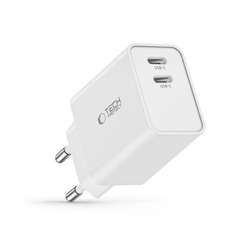 Ładowarka sieciowa 2x USB-C PD 35W - biała Ładowarka sieciowa 2x USB-C PD 35W - biała
