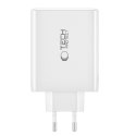 Ładowarka sieciowa GaN 3x USB-C PD USB-A QC 100W - biała Ładowarka sieciowa GaN 3x USB-C PD USB-A QC 100W - biała
