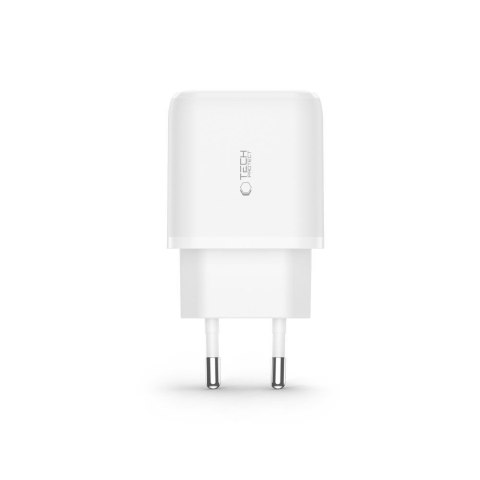 Ładowarka sieciowa USB-C PD 20W / USB-A QC 3.0 z kablem USB-C / iPhone Lightning - biała Ładowarka sieciowa USB-C PD 20W / USB-A QC 3.0 z kablem USB-C / iPhone Lightning - biała