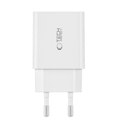 Ładowarka sieciowa USB-C PD / USB-A QC 30W - biała Ładowarka sieciowa USB-C PD / USB-A QC 30W - biała