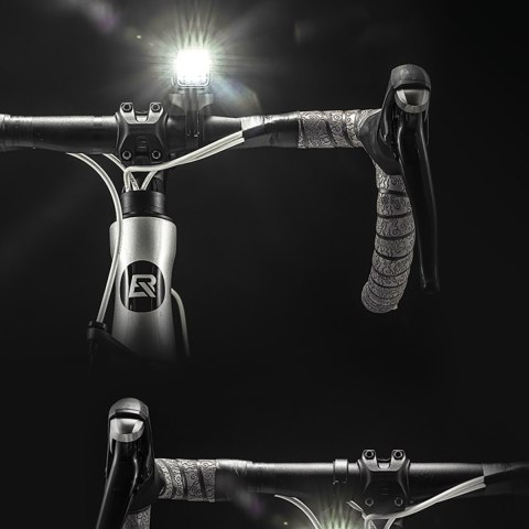 Lampka rowerowa przednia 1000 lm z kablem USB-C - USB-A - czarna Lampka rowerowa przednia 1000 lm z kablem USB-C - USB-A - czarna