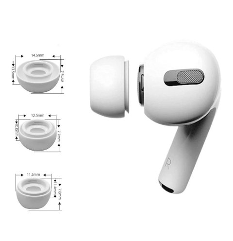 Nakładki do słuchawek AirPods Pro 1 / 2 w rozmiarach S / M / L Ear Tips białe - 6 szt. Nakładki do słuchawek AirPods Pro 1 / 2 w rozmiarach S / M / L Ear Tips białe - 6 szt.