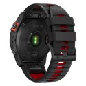 Pasek do zegarka Garmin Fenix 3 / 5X / 3HR / 5X Plus / 6X / 6X Pro / 7X - czarno-czerwony Pasek do zegarka Garmin Fenix 3 / 5X / 3HR / 5X Plus / 6X / 6X Pro / 7X - czarno-czerwony