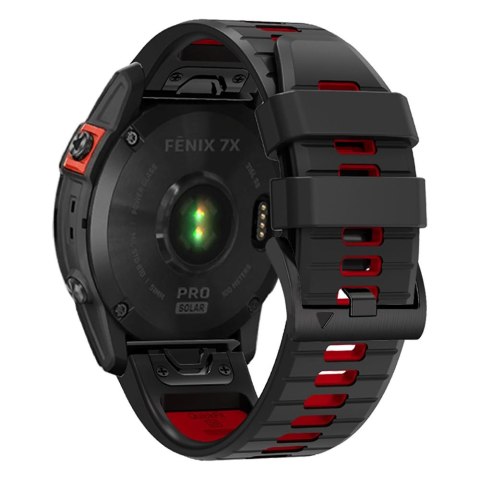 Pasek do zegarka Garmin Fenix 3 / 5X / 3HR / 5X Plus / 6X / 6X Pro / 7X - czarno-czerwony Pasek do zegarka Garmin Fenix 3 / 5X / 3HR / 5X Plus / 6X / 6X Pro / 7X - czarno-czerwony