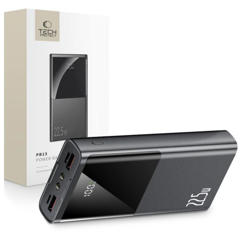 Powerbank PB13 20000mAh USB-A USB-C iPhone Lightning z kablem USB-C - USB-A 22.5W - szary Powerbank PB13 20000mAh USB-A USB-C iPhone Lightning z kablem USB-C - USB-A 22.5W - szary