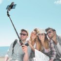Selfie stick kijek do zdjęć Bluetooth z tripodem lampą LED do 105cm - czarny Selfie stick kijek do zdjęć Bluetooth z tripodem lampą LED do 105cm - czarny