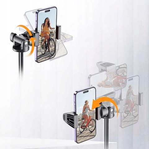 Selfie stick kijek do zdjęć Bluetooth z tripodem pilotem i głowicą 180 do 148cm - biały Selfie stick kijek do zdjęć Bluetooth z tripodem pilotem i głowicą 180 do 148cm - biały