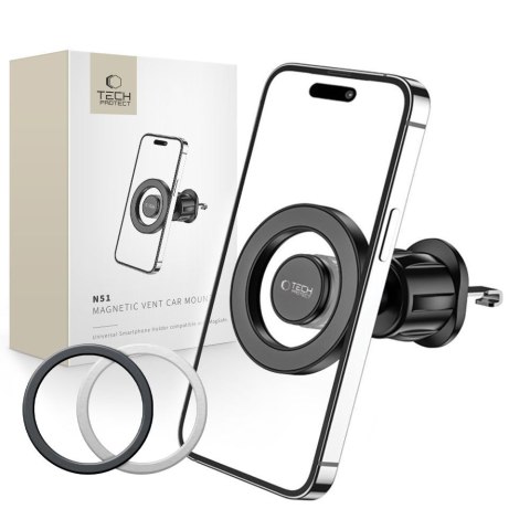 Uchwyt samochodowy do telefonu na kratkę nawiewu z MagSafe N51 - czarny Uchwyt samochodowy do telefonu na kratkę nawiewu z MagSafe N51 - czarny