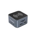 12w1 Hub z ładowarką bezprzewodową USB-A USB-C HDMI RJ45 SD TF mini jack - szary 12w1 Hub z ładowarką bezprzewodową USB-A USB-C HDMI RJ45 SD TF mini jack - szary