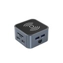 12w1 Hub z ładowarką bezprzewodową USB-A USB-C HDMI RJ45 SD TF mini jack - szary 12w1 Hub z ładowarką bezprzewodową USB-A USB-C HDMI RJ45 SD TF mini jack - szary