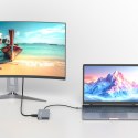 14w1 HUB do 3 monitorów USB-A USB-C DisplayPort HDMI RJ45 SD TF mini jack - szary 14w1 HUB do 3 monitorów USB-A USB-C DisplayPort HDMI RJ45 SD TF mini jack - szary