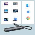 6w1 Hub rozdzielacz USB-A USB-C DisplayPort HDMI - szary 6w1 Hub rozdzielacz USB-A USB-C DisplayPort HDMI - szary