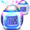 7w1 Zegar budzik z projektorem gwiazd nieba lampką nocną termometrem 10 melodii 7w1 Zegar budzik z projektorem gwiazd nieba lampką nocną termometrem 10 melodii