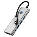 9w1 HUB Adapter USB-C USB-A HDMI SD TF PD 100W mini jack 3.5 4K 60Hz - szary 9w1 HUB Adapter USB-C USB-A HDMI SD TF PD 100W mini jack 3.5 4K 60Hz - szary