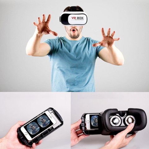 Gogle okulary VR 3D z kontrolerem BT do smartfona 3,5-6,3'' Gogle okulary VR 3D z kontrolerem BT do smartfona 3,5-6,3''